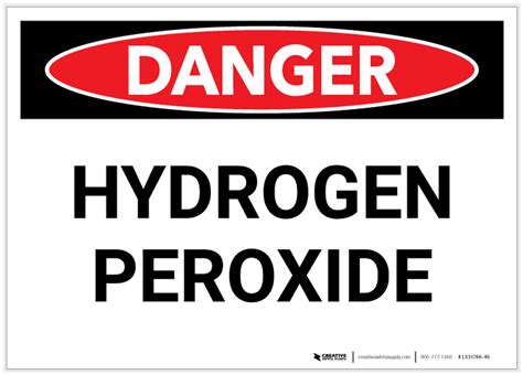 Danger: Hydrogen Peroxide Landscape - Label