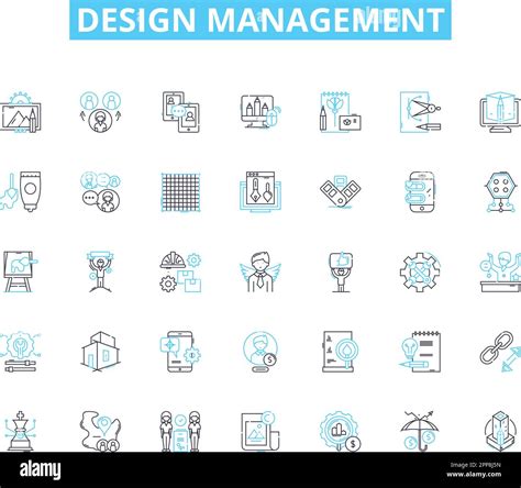 Design Management Linear Icons Set Innovation Planning Strategy