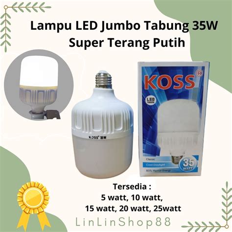 Jual Lampu Led Jumbo Tabung W Kapsul Super Terang Putih Shopee