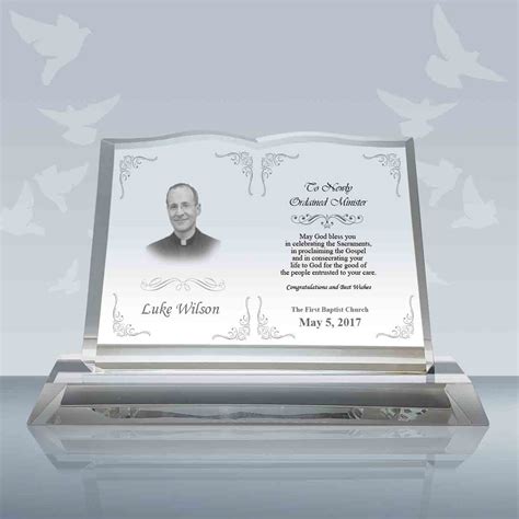 Pastor Installation Gift Plaque Crystal Book Plaque 004 Goodcount