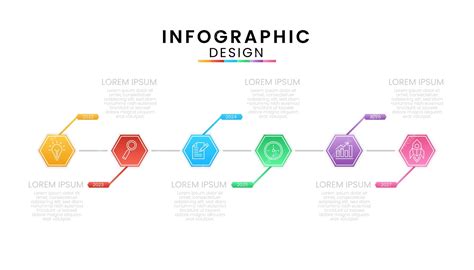 Plantilla De Infografía Para El Concepto De Línea De Tiempo Empresarial Con 6 Pasos Vector Premium