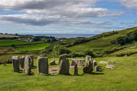 Premium Photo Panorama Of Drombeg Stone Circle In Front Of The Sea