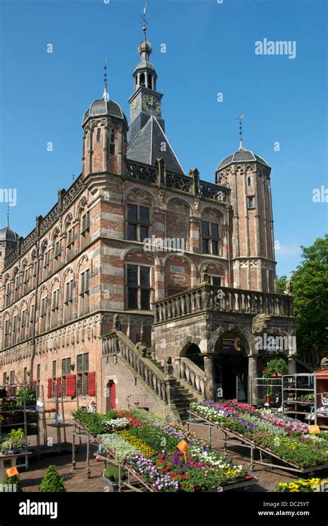 Flower Market Infront Of 16th Century Weigh House Deventer Holland