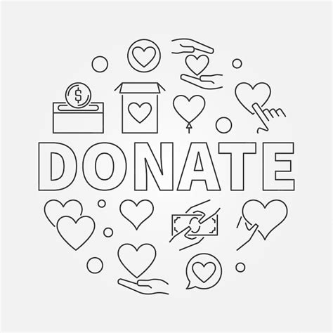 Premium Vector | Donate round illustration Vector charity and donation sign