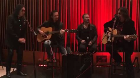 Gene Simmons Ace Frehley Bruce Kulick And Eric Singer Play Together