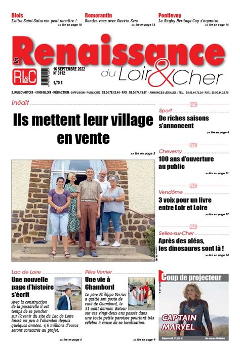 La Renaissance du Loir et Cher N3112 du 16 septembre 2022 à