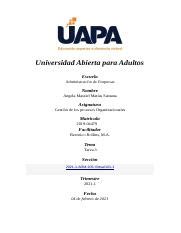 Tarea 3 De Gestion De Los Procesos Docx Universidad Abierta Para