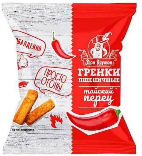 Гренки Дон Крутон пшеничные со вкусом тайского перца флоупак 55 г