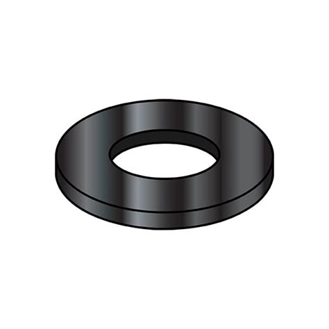 Zoro Select Flat Washer For Screw Size Steel Black Zinc Finish