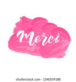 Merci Hand Lettering Phrase Thank You Stock Vector Royalty Free