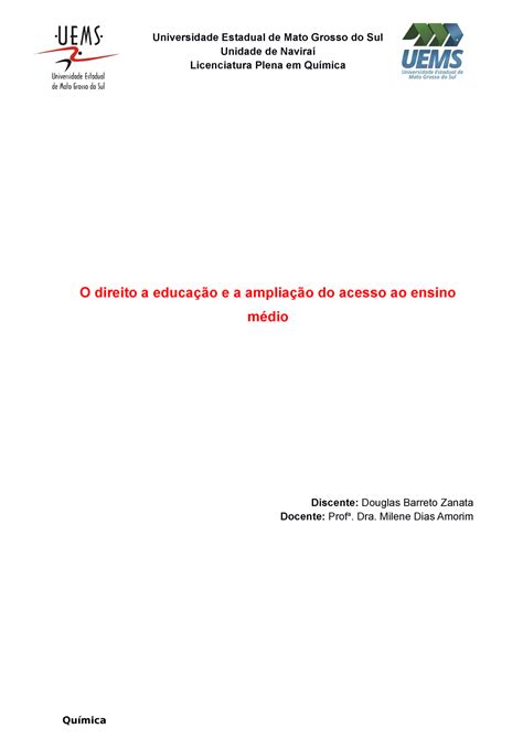 O Direito A Educa O E A Amplia O Do Acesso Ao Ensino M Dio