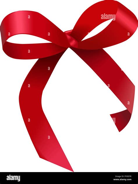 Decorative Red Bow With Red Ribbon Vector Bow For Page Decoration