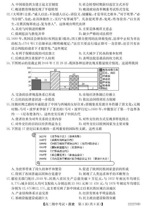 吉林省松原市油田高中2021 2022学年高二上学期期中考试历史试卷（pdf版含答案） 教习网试卷下载