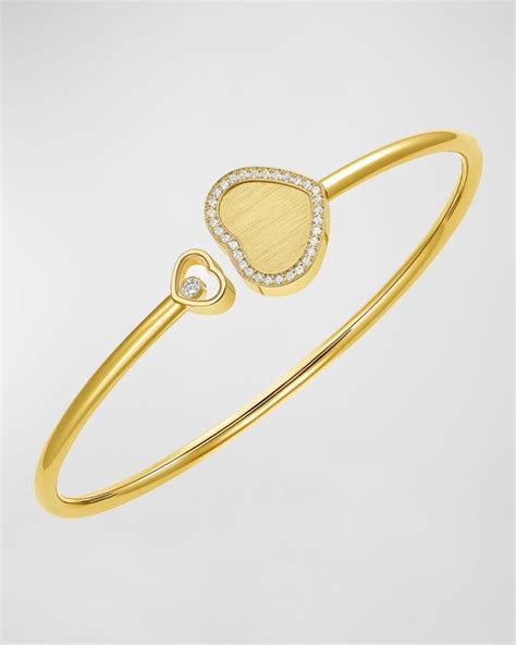 Chopard Happy Hearts 18k Yellow Gold Diamond Bracelet Size Medium