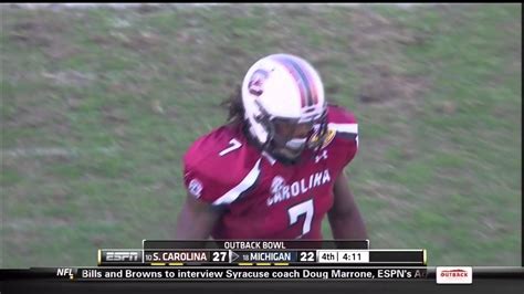 2013 Usc Vs Michigan Jadeveon Clowney Tackle For Loss Youtube