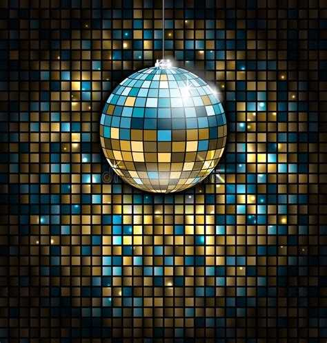 Gold Disco Ball And Mosaic Background Stock Vector Illustration Of