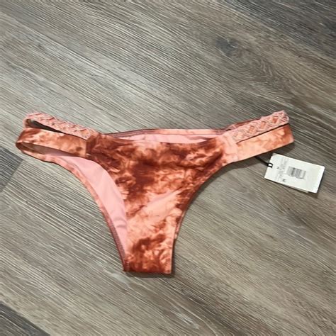 Shade Shore Swim Nwt Shade Shore Pink Tan Copper Tie Dyed Cheeky Bikini Swim Bottoms M