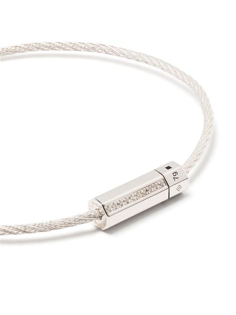 Le Gramme Cable Octogone Diamond Bracelet Silver FARFETCH