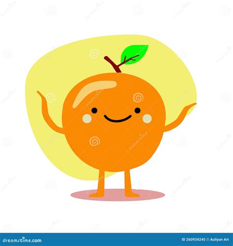 Cartoon Orange Vector Flat Illustration Stock Vector Illustration Of