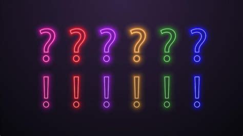 Premium Vector Set Neon Bright Shiny Glowing Exclamation And Question