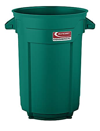 Suncast Commercial Round Hdpe Utility Trash Can Gallon Green