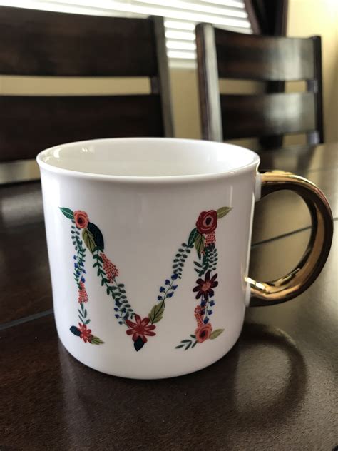 Initial Letter M Coffee Mug Moroccan Aesthetic Mugs Coffee Drinks