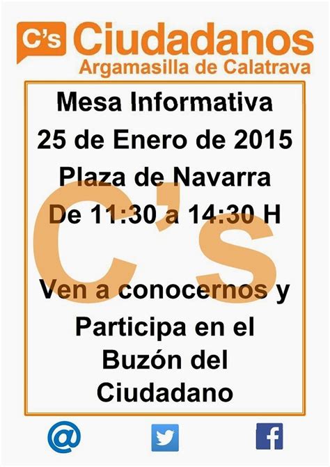 C S Argamasilla De Calatrava MESA INFORMATIVA DOMINGO 25 DE ENERO