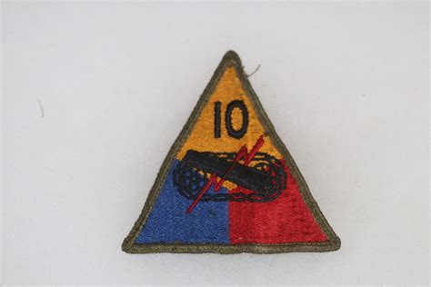 Original Ww Th Armoured Division Cloth Shoulder Patch Used