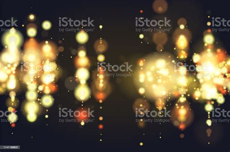 Golden Bokeh Sparkle Glitter Lights Luxury Glamor Background Abstract