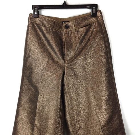 Madewell Pants Jumpsuits Madewell Emmet Wide Leg Crop In Metallic