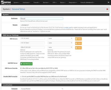 Configurar la interfaz de pfSense en español Algo de Linux