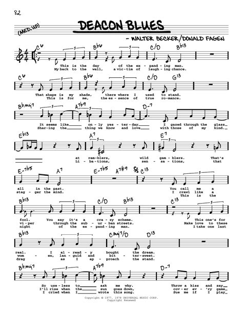 Steely Dan Deacon Blues High Voice Sheet Music