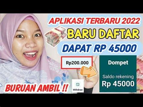 CUMA DAFTAR DOANG DAPAT SALDO DANA RP 45RB APLIKASI PENGHASIL UANG