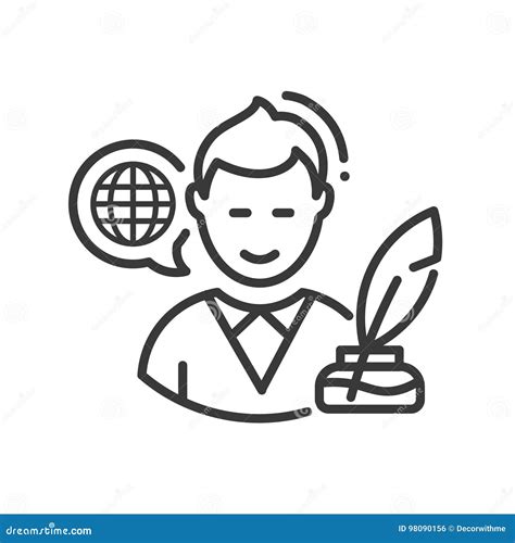 Biography Modern Vector Line Design Single Icon Stock Vector