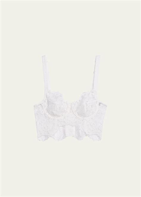 Dolce And Gabbana Scalloped Pizzo Lace Balconette Bra Optwhite