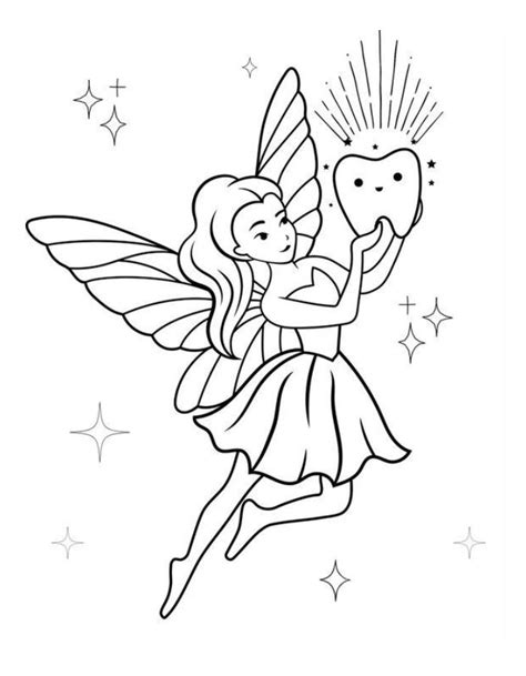 Tooth Fairy Sheet Coloring Page Coloringus