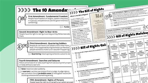 Free Bill Of Rights Worksheet Bundle Worksheets Library