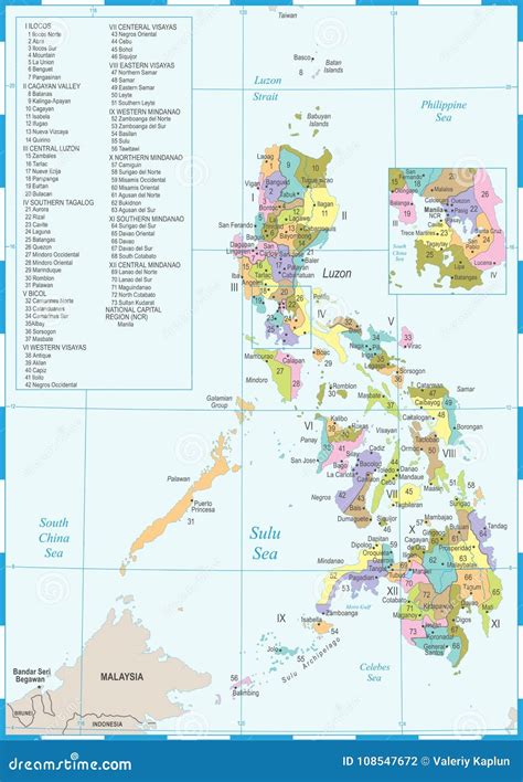 Philippines Map Detailed Vector Illustration Stock Illustration