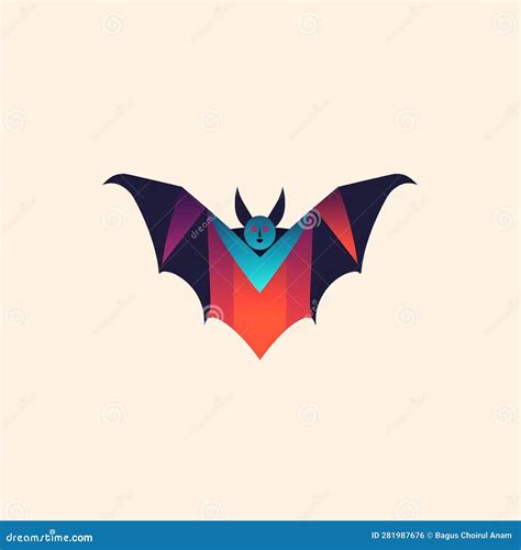 Illustration Of A Colorful Bat Logo Stock Illustration Illustration