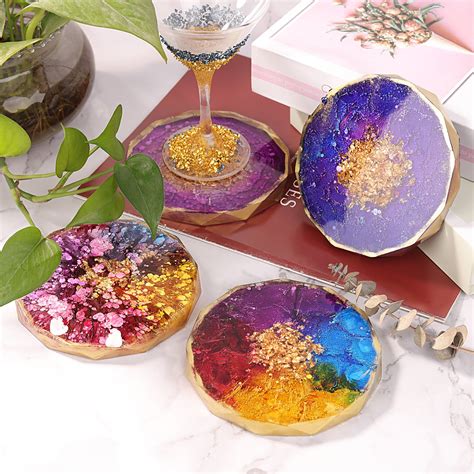 LET S RESIN Coaster Resin Molds Diamond Round Coaster Etsy