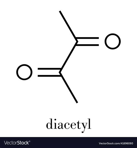 Diacetyl Butanedione Molecule Responsible Vector Image