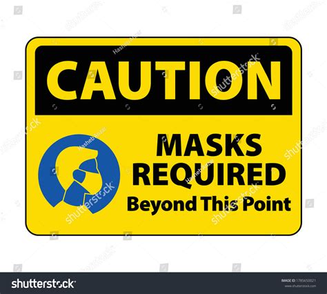 Caution Face Mask Required Sign And Symbol Face Royalty Free Stock Vector 1785650021