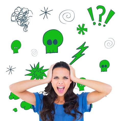Premium Photo Composite Image Of Angry Brunette Shouting At Camera