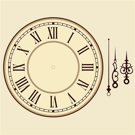 Vintage clock with Roman numerals isolated on white background ...