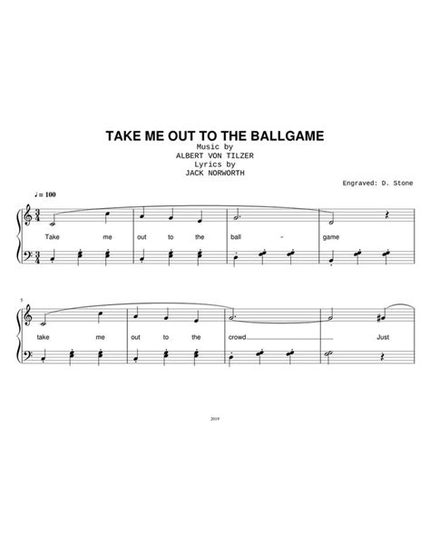 Take Me Out To The Ballgame Sheet Music