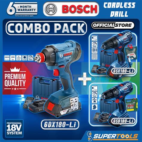 Bosch Gsr 180 Li 18v System Cordless Drill And Driver Gsr180li Combo Gsb180li Gdx180li Impact