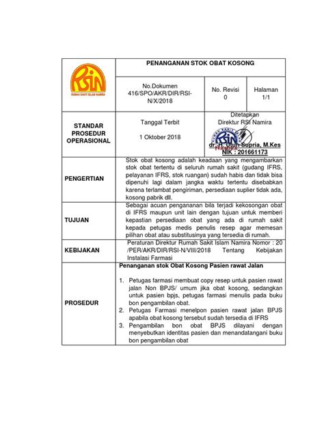 Spo Penanganan Obat Ksosong Pdf