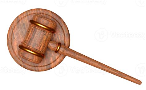 3d Wooden Judge Gavel Hammer Auction With Stand Isolated Law Justice