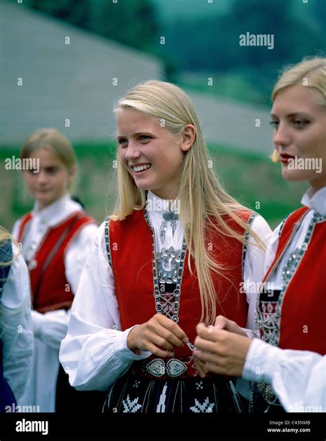 Costume Girl Holiday Landmark Model Norway Europe Norwegian Released Tourism