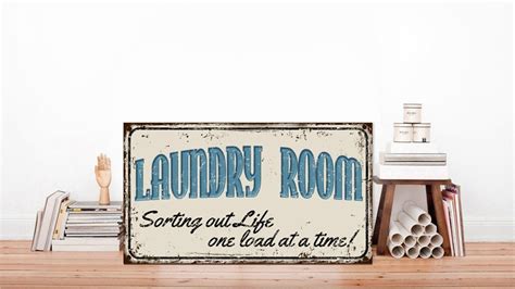 Laundry Print On Metal Original Metal Print Laundry Wall Sign Etsy